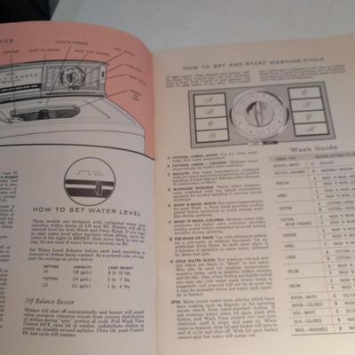 Antique Glass Lingerie Washboard, and Sears Kenmore Laundry Guide booklet