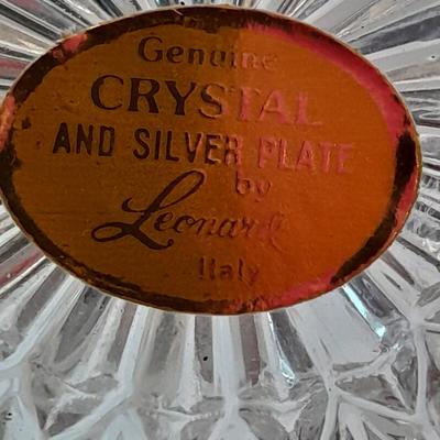 Eight Leonard Italy Genuine Crystal and silver plate bowls