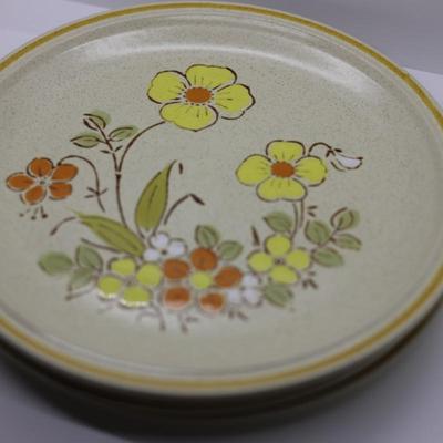 (4) Haindpainted Stoneware Plates