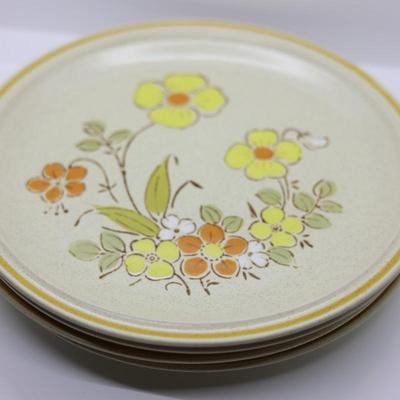 (4) Haindpainted Stoneware Plates