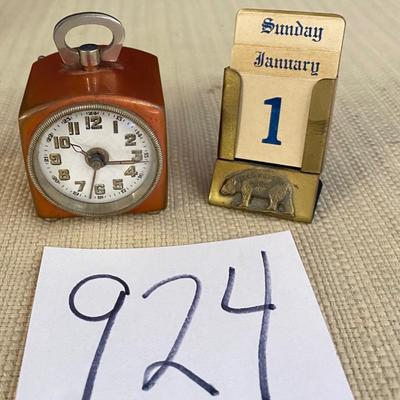 Vintage Alarm Clock and Calender