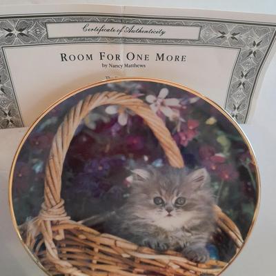 Six Franklin Mint Heirloom Numbered Limited Edition Persian cat plates with COA's