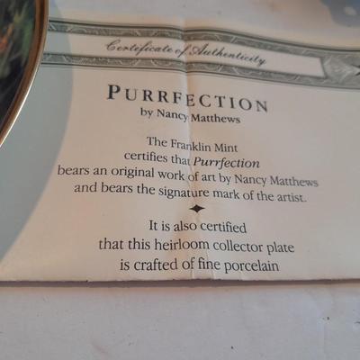 Six Franklin Mint Heirloom Numbered Limited Edition Persian cat plates with COA's