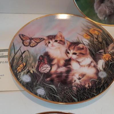 Six Franklin Mint Heirloom Numbered Limited Edition Persian cat plates with COA's