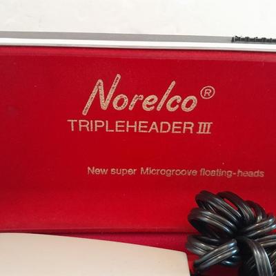 Vintage Razors - Norelco Adjustable Tripleheader III Electric Shaver and Vintage Remington Lektro Blade Mark IV with Case, cord, blades...