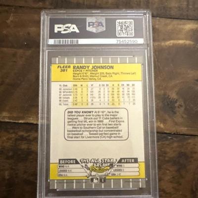 1989 Fleer - Black Scribble Green Halo on Billboard #381 Randy Johnson (RC)