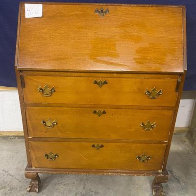 Nice Vintage Maple Secretary Desk