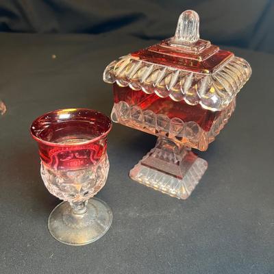 Cranberry Ruby Red Lidded Dish & More Glassware (DR-RG)