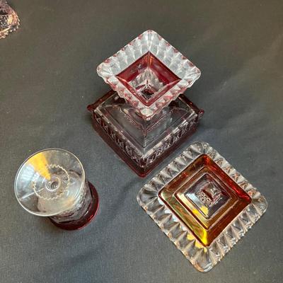 Cranberry Ruby Red Lidded Dish & More Glassware (DR-RG)