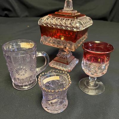 Cranberry Ruby Red Lidded Dish & More Glassware (DR-RG)