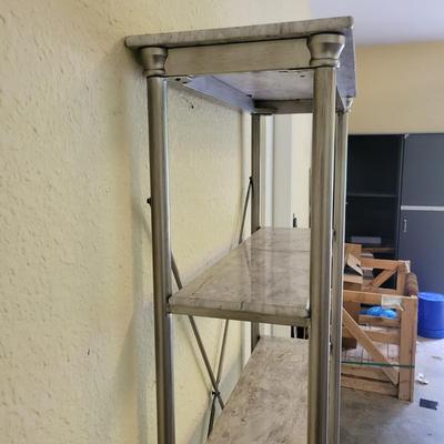 Metal and Faux Marble Shelving Unit (G-DW)