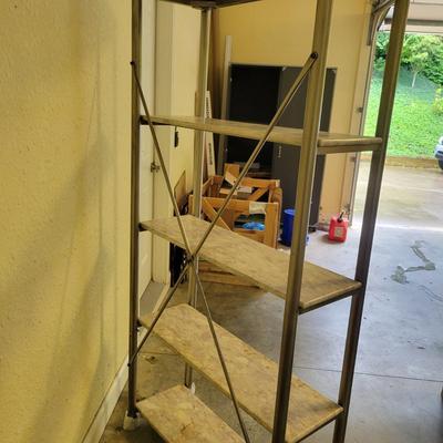 Metal and Faux Marble Shelving Unit (G-DW)