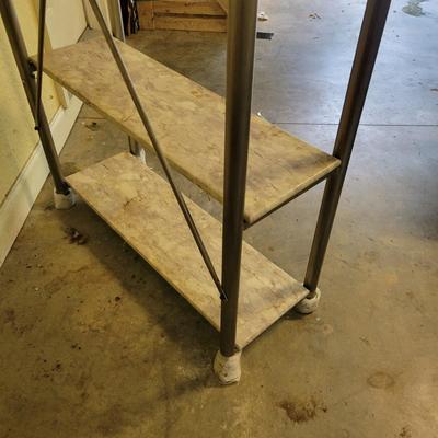 Metal and Faux Marble Shelving Unit (G-DW)