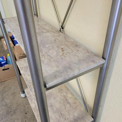 Metal and Faux Marble Shelving Unit (G-DW)