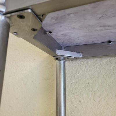 Metal and Faux Marble Shelving Unit (G-DW)