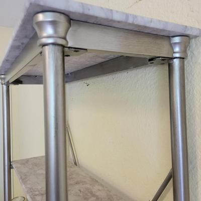 Metal and Faux Marble Shelving Unit (G-DW)