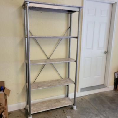 Metal and Faux Marble Shelving Unit (G-DW)