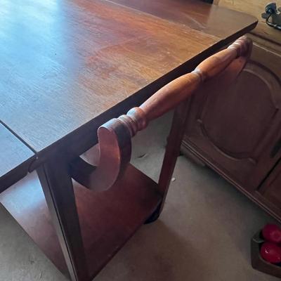 Wooden Rolling/Drop Leaf Tea Cart  (DR-RG)