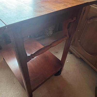 Wooden Rolling/Drop Leaf Tea Cart  (DR-RG)