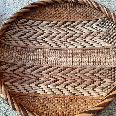 2 Vintage Nigerian Hausa Handwoven Baskets