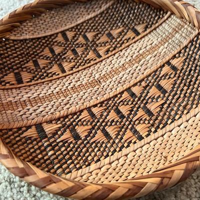 2 Vintage Nigerian Hausa Handwoven Baskets