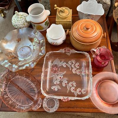 Large Vintage Lot Glass Pottery