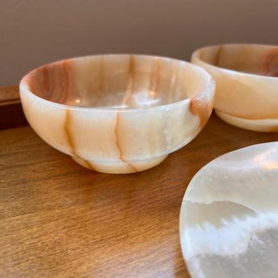 Gorgeous Authentic Egyptian Alabaster Plates Bowls