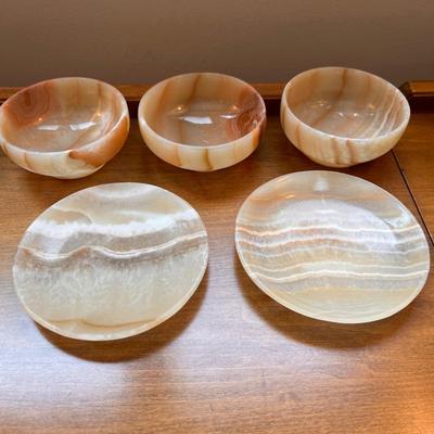 Gorgeous Authentic Egyptian Alabaster Plates Bowls