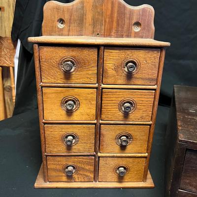 Two Vintage Wooden Organizer Boxes (DR-RG)