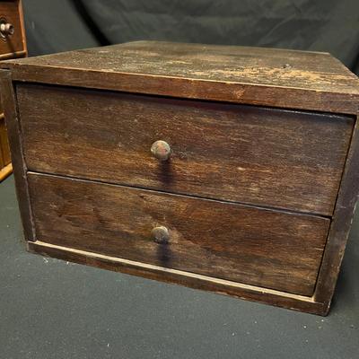 Two Vintage Wooden Organizer Boxes (DR-RG)