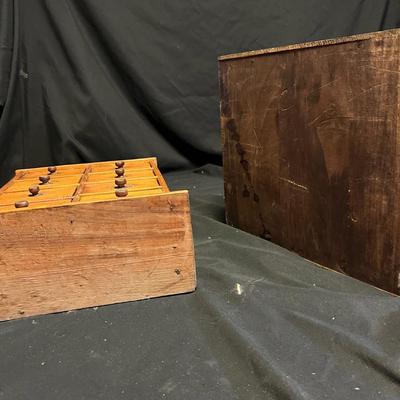Two Vintage Wooden Organizer Boxes (DR-RG)