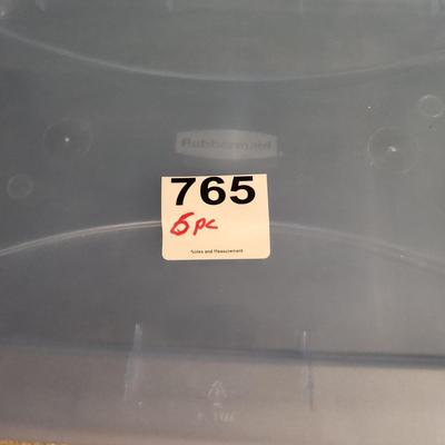 Lot of 6 Plastic Storage Containers with Lids