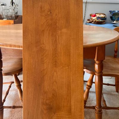 Solid Wood Vintage Kitchen Table, Chairs, Leaf