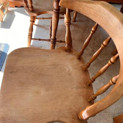 Solid Wood Vintage Kitchen Table, Chairs, Leaf