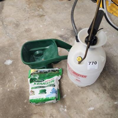 Scotts Handy Green II Spreader , Fertilizer (1/2 Bag) Flowmaster Sprayer