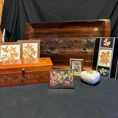 Lacquerware Tray, Lefton Dish & More Floral Items (DR-RG)