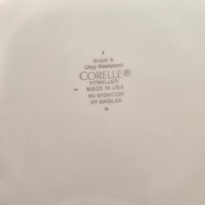 Cabinet Lot Glassware, Corelle Vitrelle  Plates, Bowls,