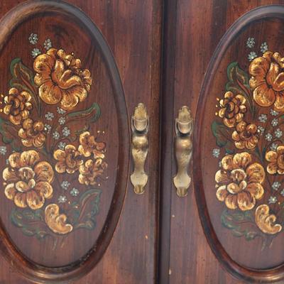 Floral Cabinet Side Table