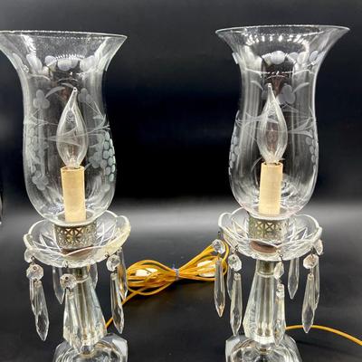 Grand Auntieâ€™s Etched Glass Lamps *Read Details