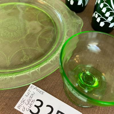 Misc Lot of Green Glass