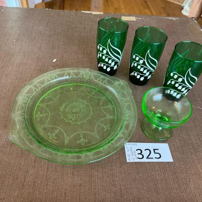 Misc Lot of Green Glass