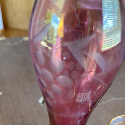 Cranberry Flashed Vases