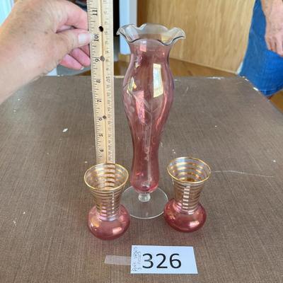 Cranberry Flashed Vases