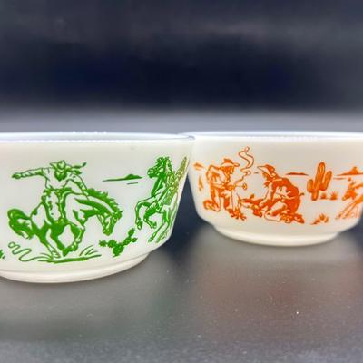 Vintage Hazel Atlas Cowboys and Indians Bowls