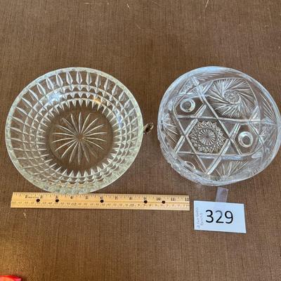 2 Cut Glass Bowls