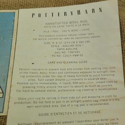 Pottery Barn Large Hand-Tufted Wool Rug (GR-CE)