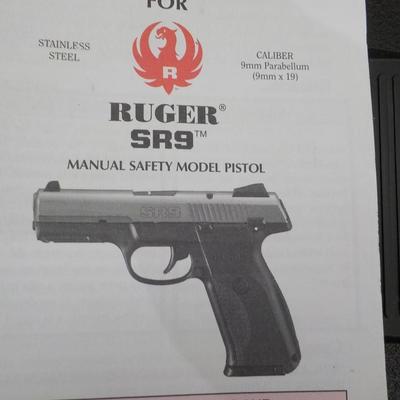 Ruger SR9 semi auto pistol, NEW with papers & lock case. Est. $300 to $600.