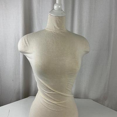 036 White Jersey Knit Half Body Ladies Table Top Dress Form