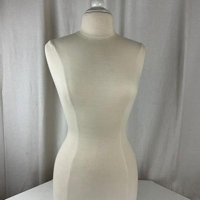 040 White Jersey knit covered Half Body Table Top Mannequin