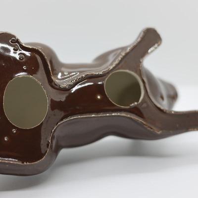 Vintage Brown Glazed Ceramic Squirrel